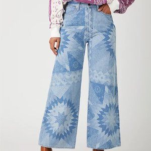 Wrangler Worldwide 661 Wide Leg Patchwork Jean NWOT